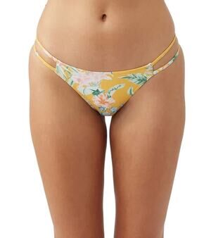 O’Neill Tulum Tropical Yellow Floral Print Cardiff Bikini Swimsuit Bottoms XL